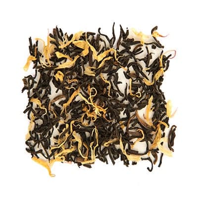 a loose circular grouping of decaffeinated apricot-infused tea