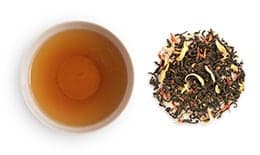 loose groupings and cups of Flavored Black Tea